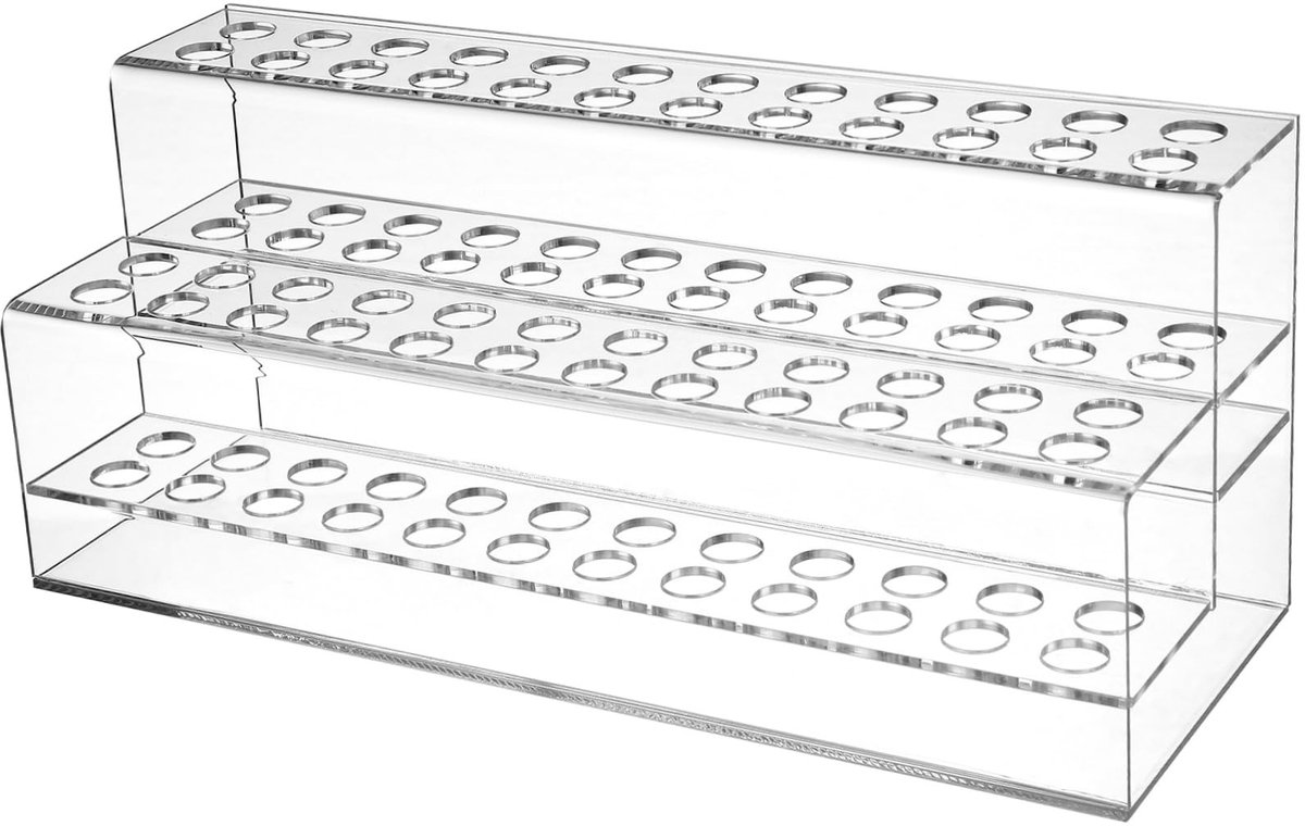 BRENZOOS- Pennenhouder met grote capaciteit - Bureau Organizer - Acryl - Desk Organizer - 48 Sleuven - Makkelijk schoon te maken - Pennenorganizer