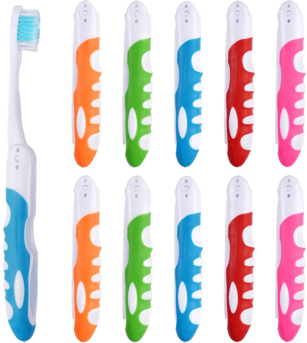 SMOAKEZ- Tandenborstel Draagbaar - Opvouwbare Reistandenborstel - Zachte Borstel - Mini-tandenborstel - Set van 10 - Compact Ontwerp - Reis-tandenborstel