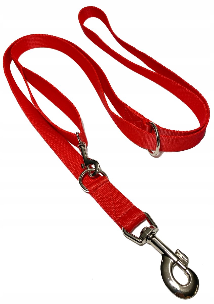 Verstelbare Hondenlijn 135-250 cm, 25 mm Breed, Rood