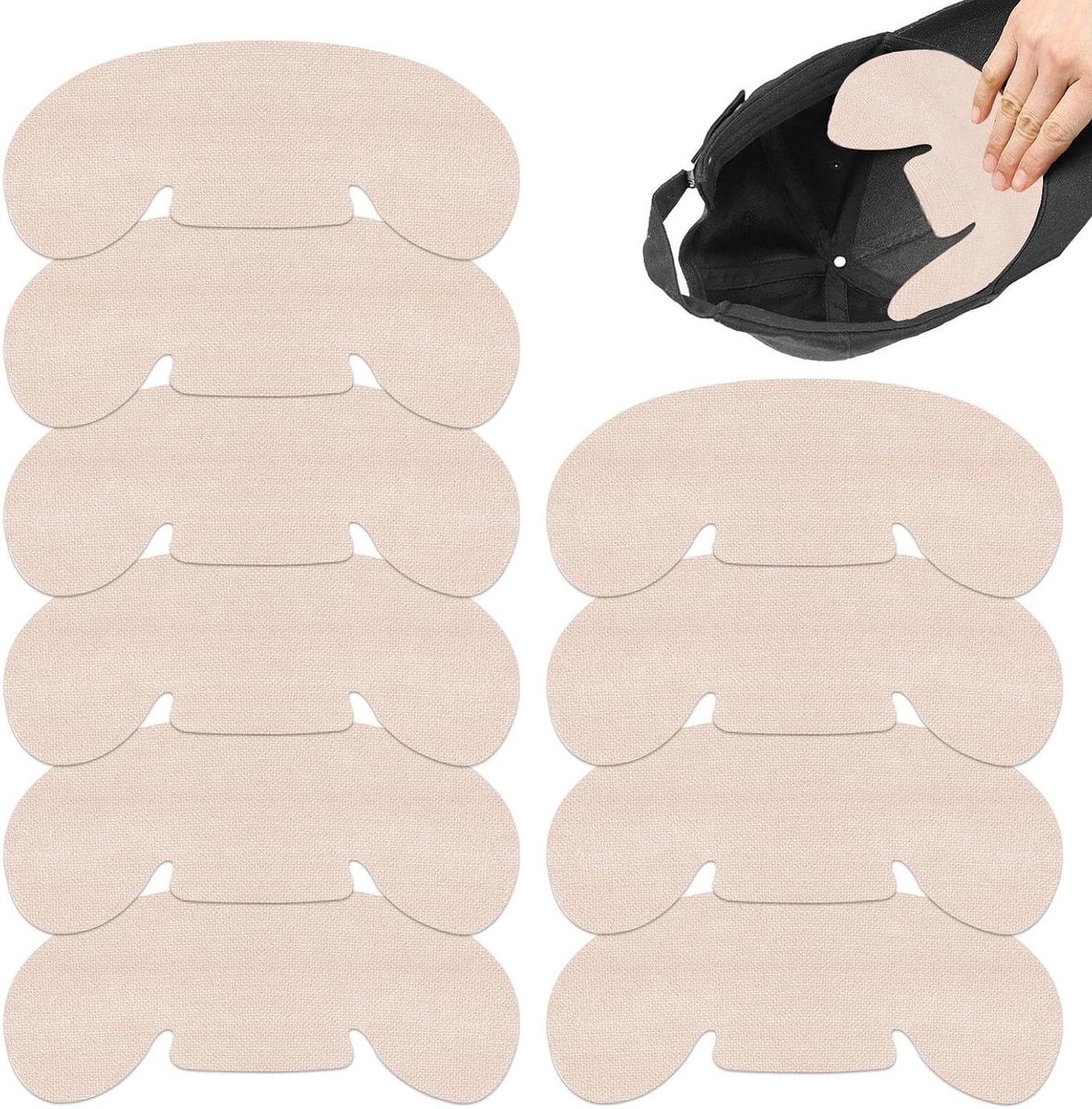 Hoedvoering Zweetbescherming - Zelfklevende Pads - Actieve Levensstijl - Betrouwbare Bescherming - 10 Stuks - Wit