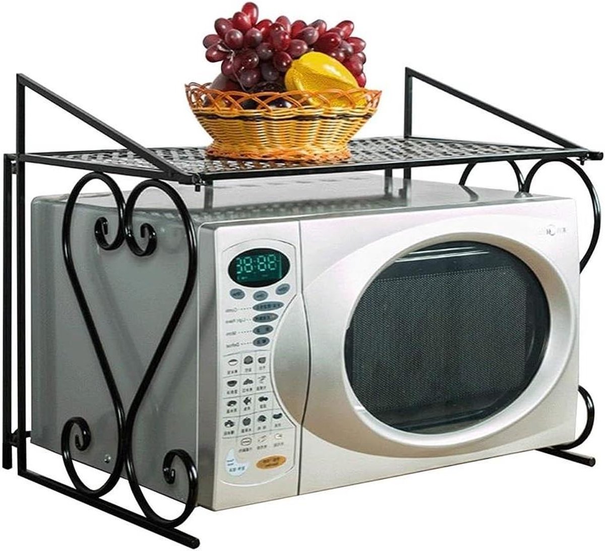 Magnetron Plank - Keuken Organisator - Keuken Opbergen - Dubbeldeks Ontwerp - 55 x 36 x 46 cm - Zwart