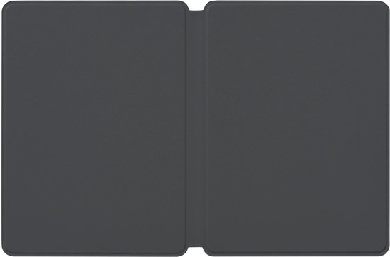 Donkergrijs opgevouwen hoesje voor e-reader.