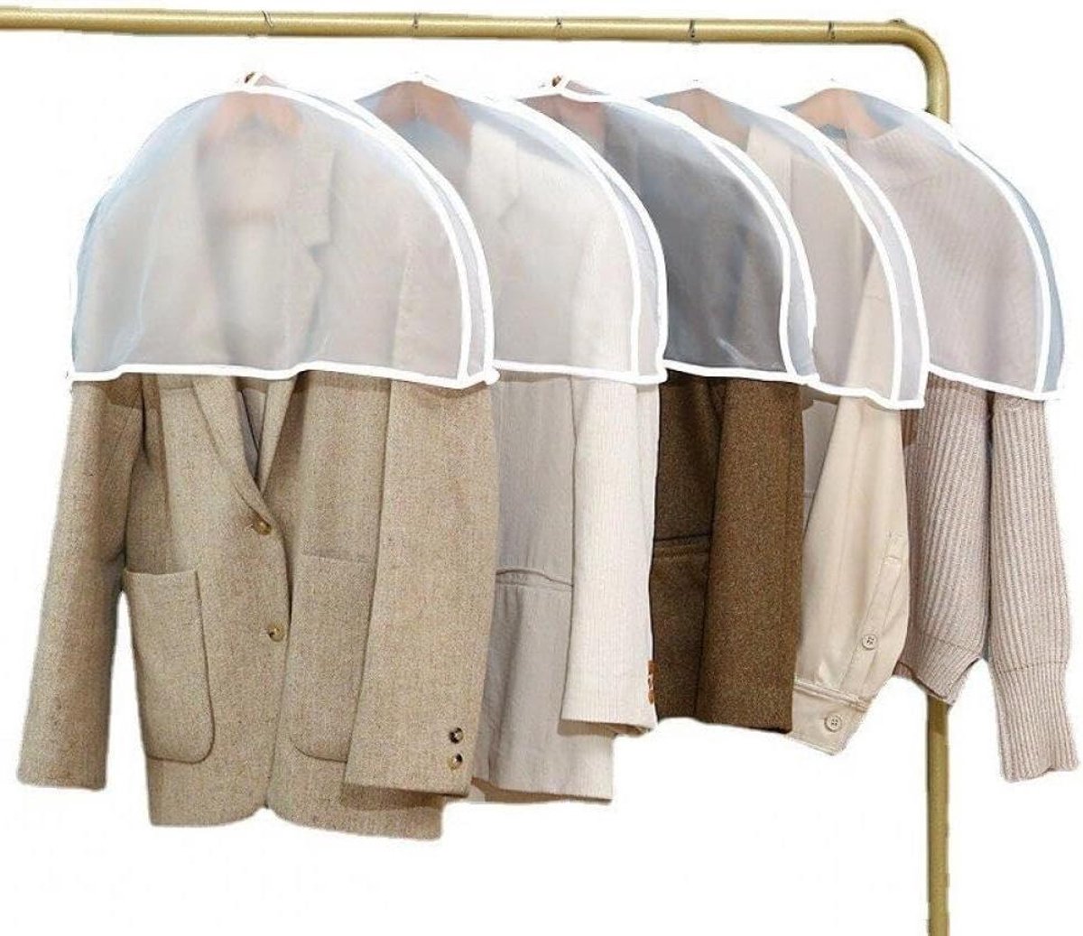 Kledinghoezen Set - Beschermhoezen - Kleding Opbergen - Stofvrij Houdend - 5 Stuks - Transparant
