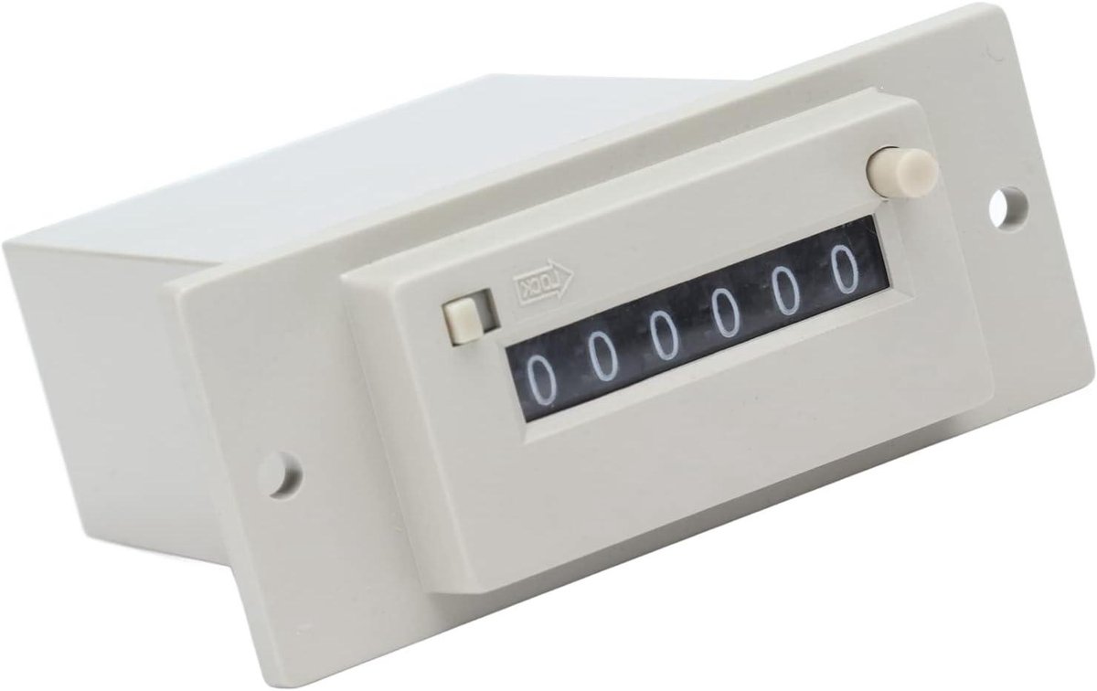 Pulsenteller - Industriële teller - Signalen registreren - 6-cijferig bereik - 220V AC - Grijs