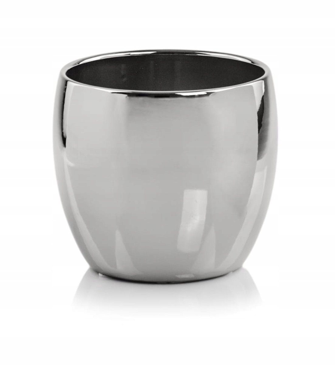 Keramische Pot Grijs/Zilver 20cm - Stijlvol & Glanzend