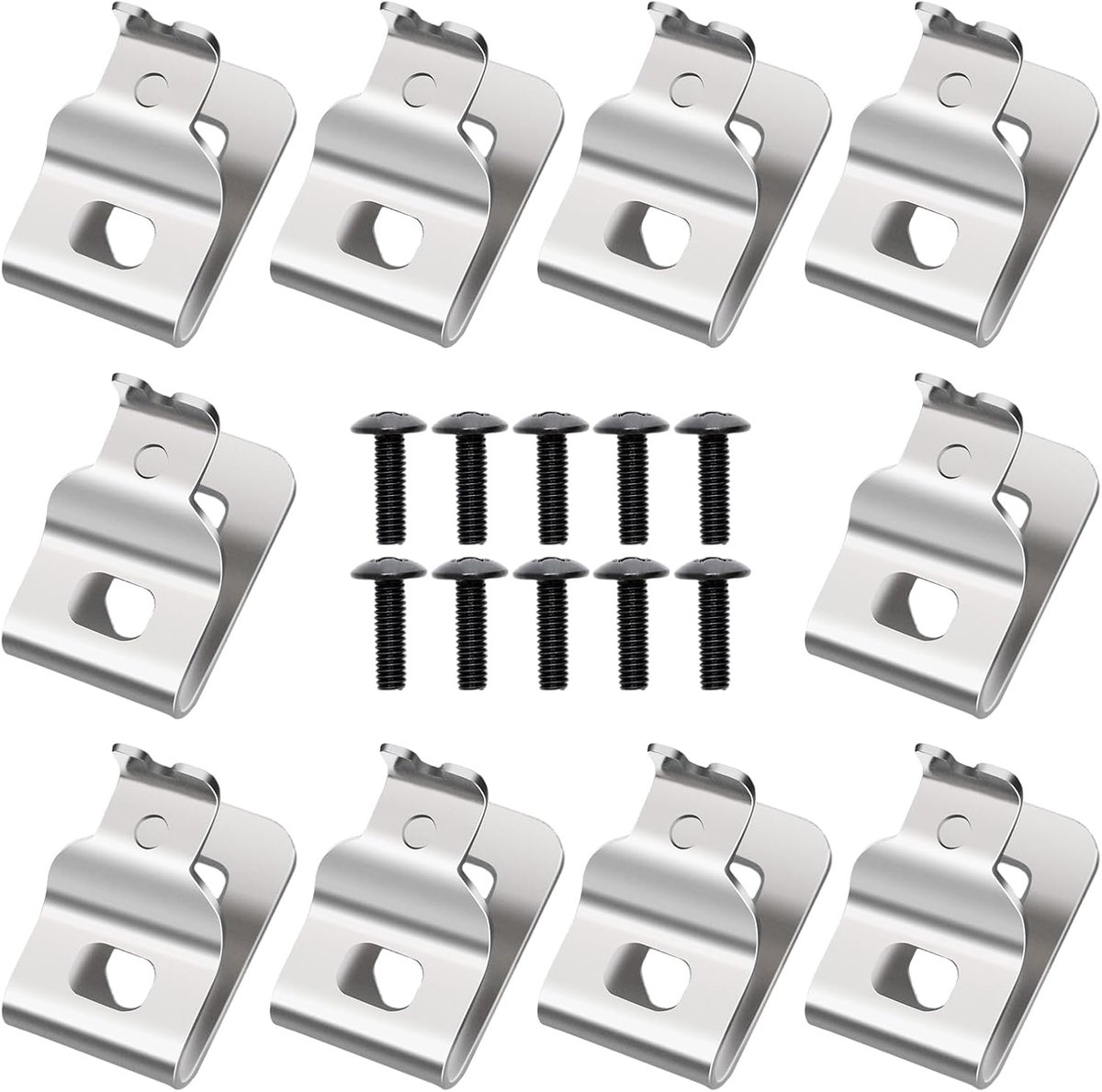 10-delige riemclipset, boorclipset met haak, roestvrijstalen boorclip met schroef geschikt voor Dewalt N268241, geschikt voor 20V elektrisch gereedschap, geschikt voor DCD980, DCD780B, DCD785X, DCD777, 91D2, DCD795D2