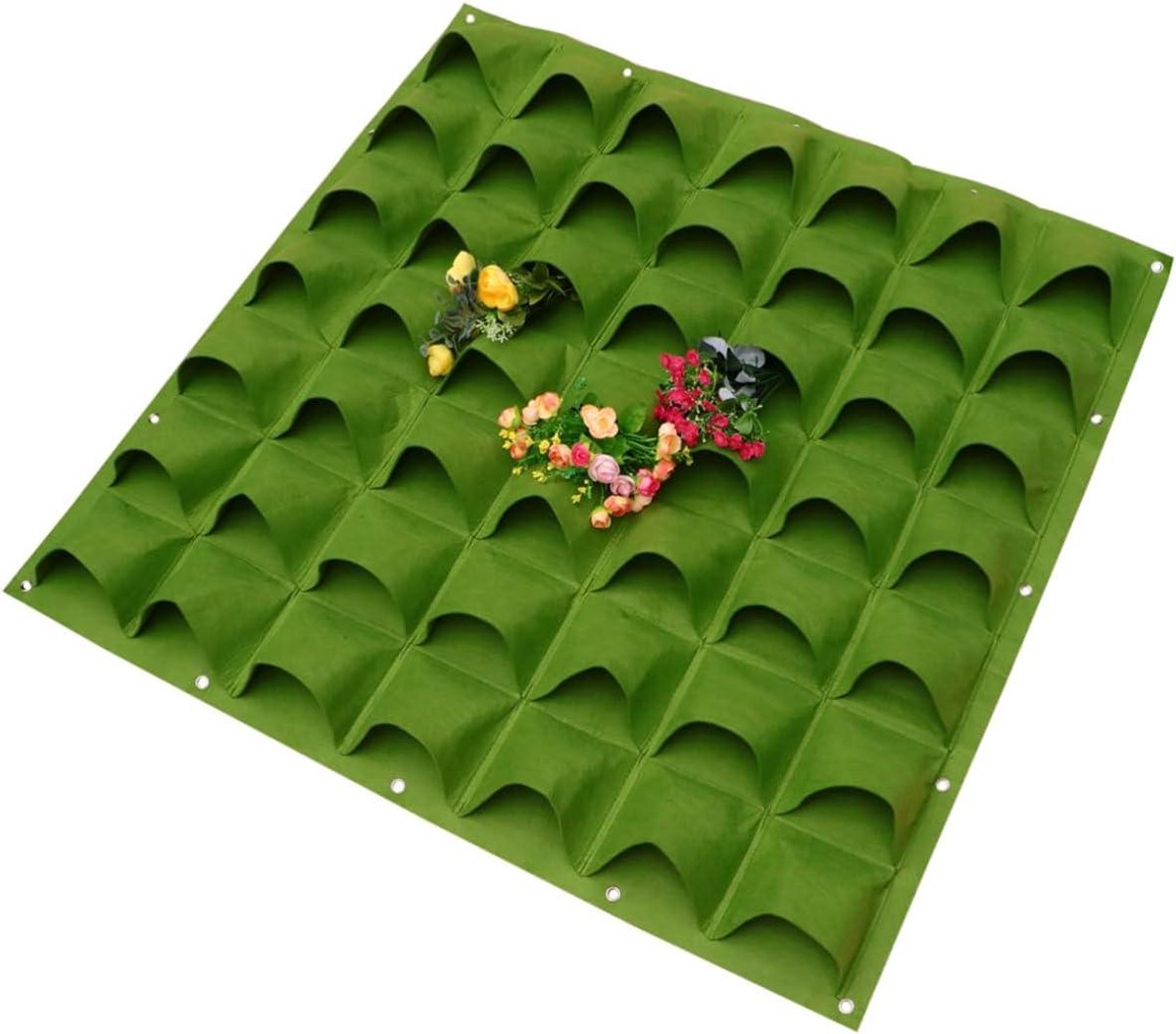 Verticale Plantenzak - Wandkweekzak - Planten Kweken - 49 Vakken - 100x100cm - Groen