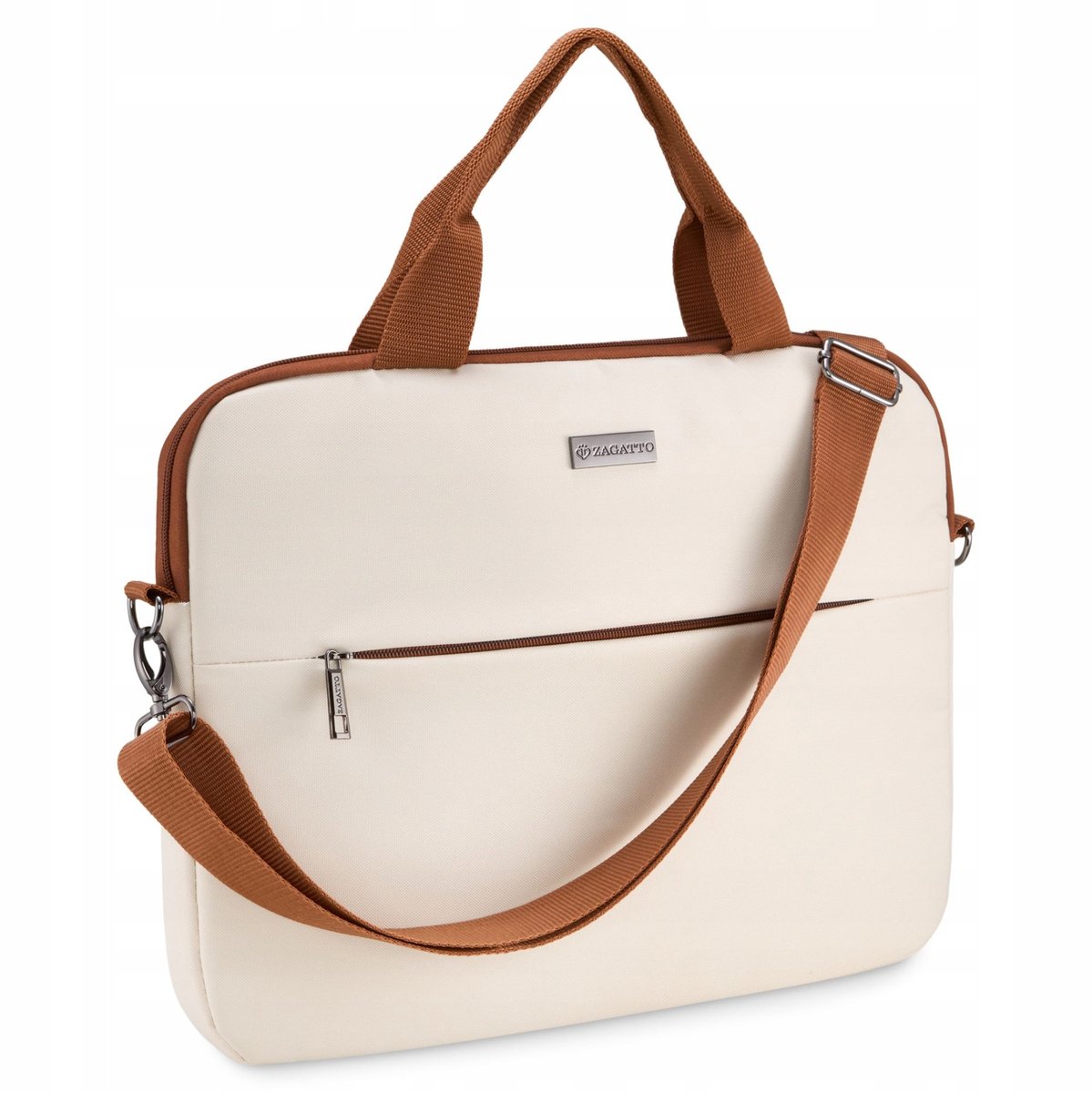 Laptoptassen 15,6" licht van gewicht, ruim, beige, Zagatto