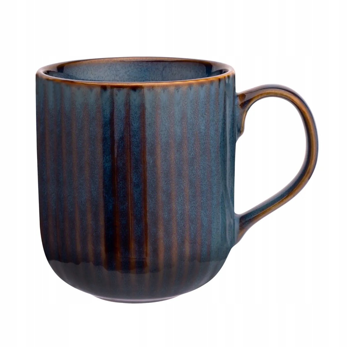 Altom Design Reactive Stripes Mok - 400ml - Diepblauw Porselein