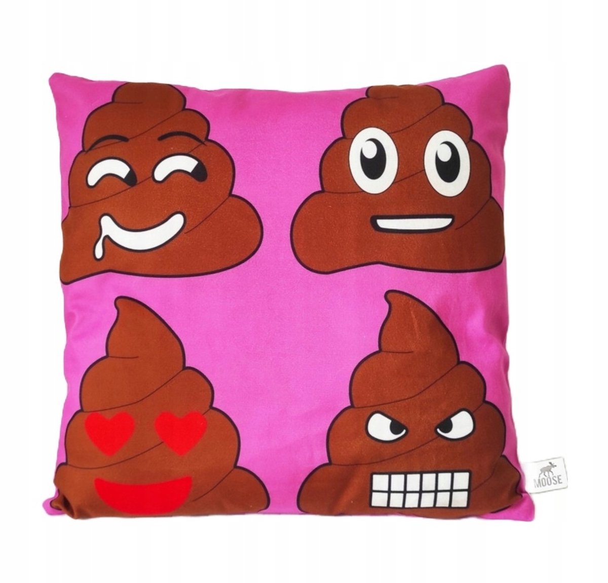 Decoratieve Kussenhoes 45x45cm - Vrolijke Emoji Poep Print