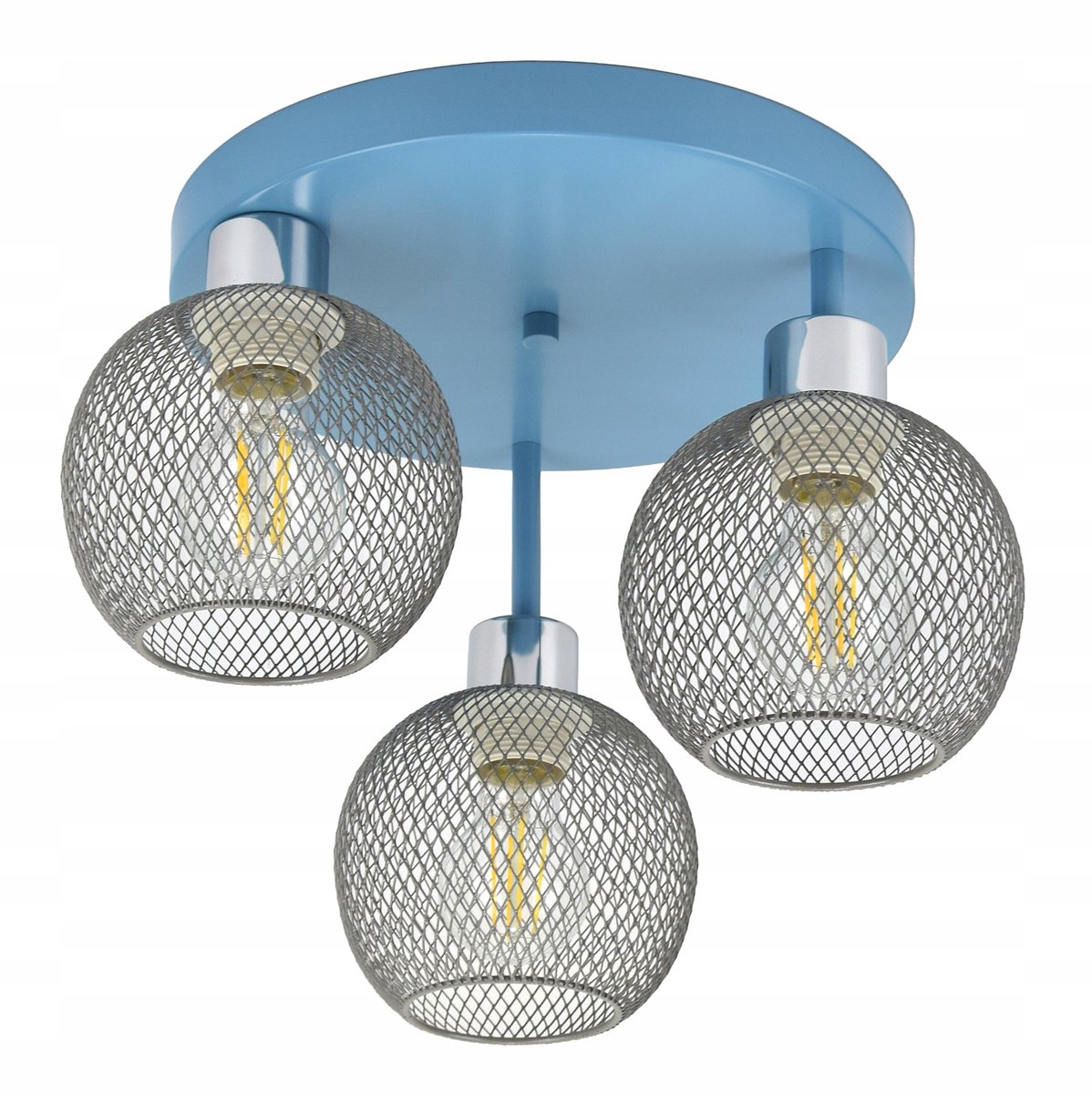 Moderne Blauwe Plafondlamp met Chroom - Stijlvol en Functioneel