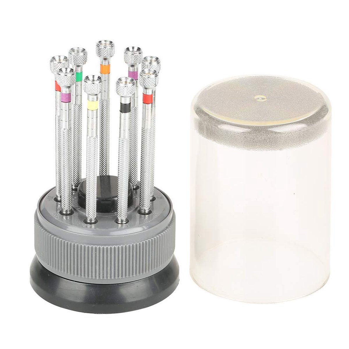Dailygoods - Professionele schroevendraaierset - precisiehorloge gereedschap - metaal - 9-delige set - geschikt voor horloge reparatie - transparant