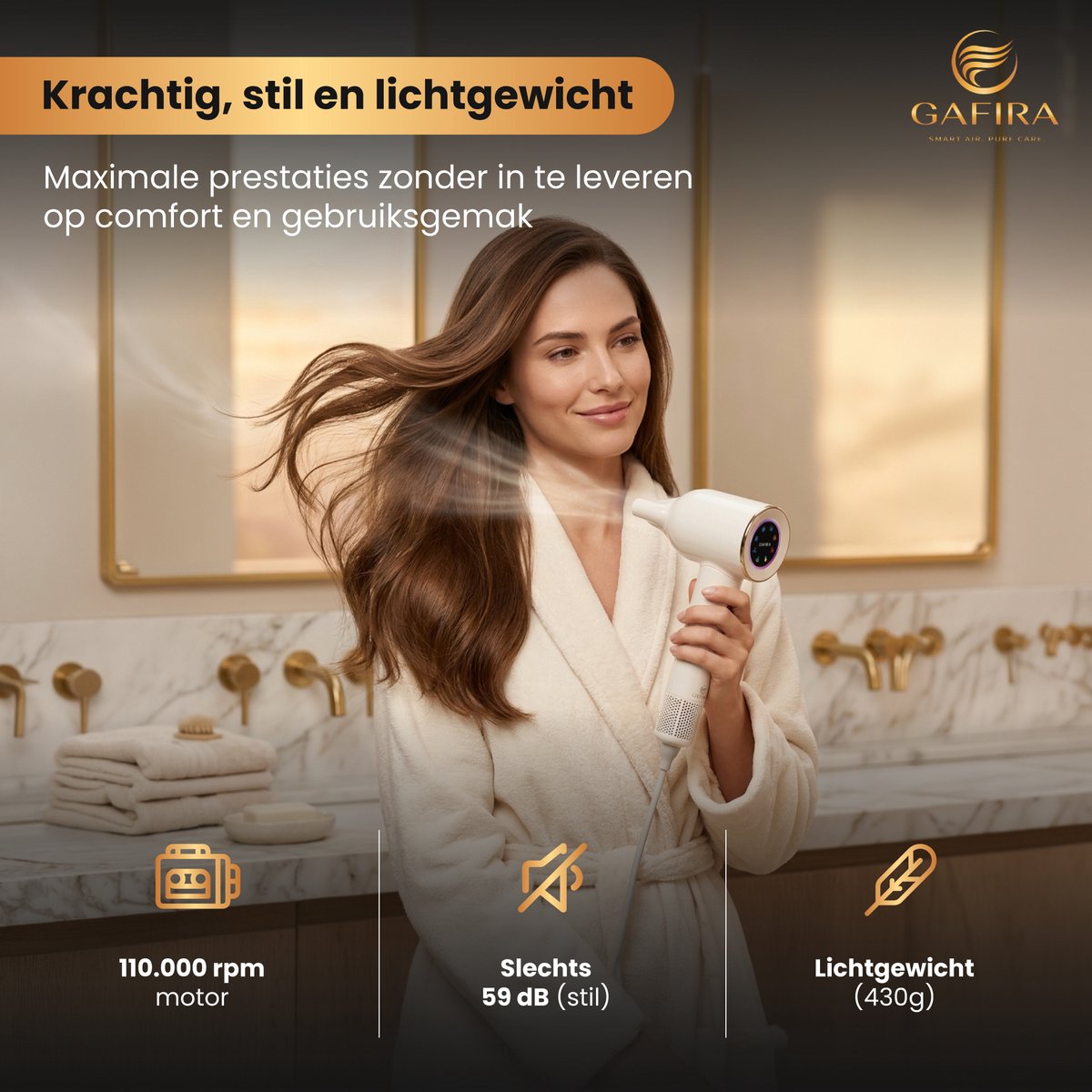 Gafira Ultra+ Föhn met Diffuser - Plasma Technologie thumbnail 3