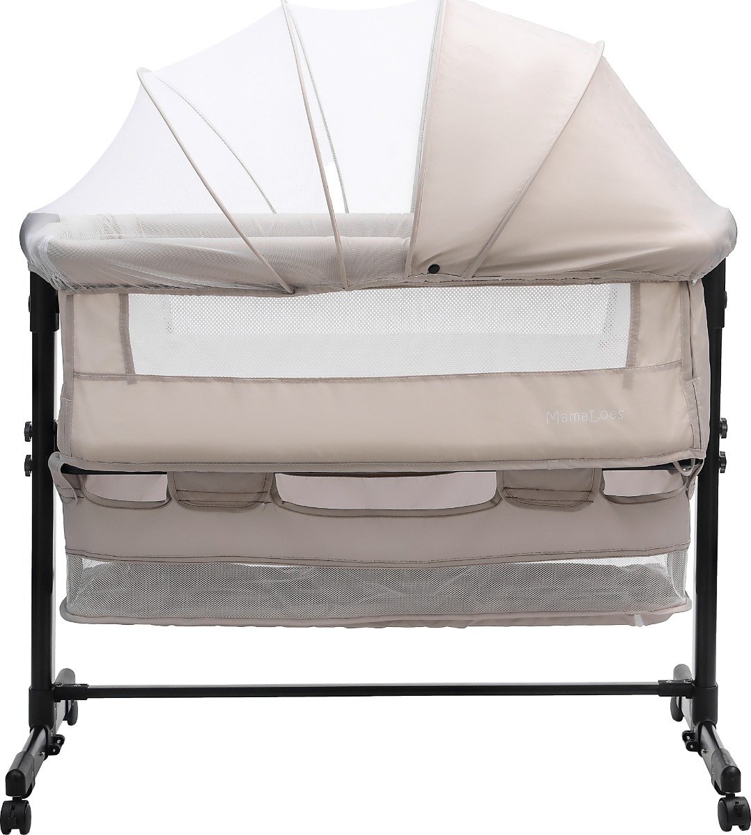 MamaLoes Jessie Beige Wieg aan Bed