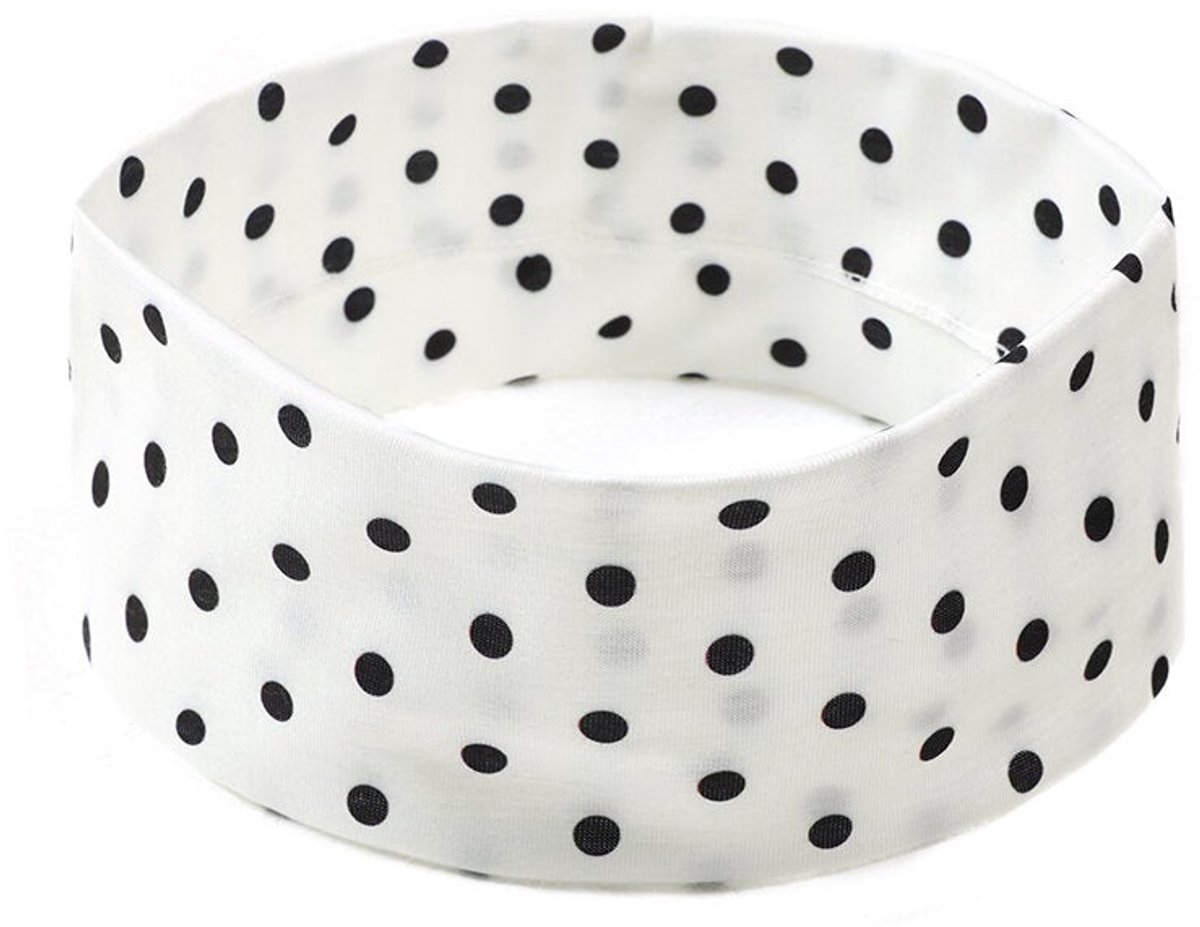 Polka Dot Haarband | Katoen & Polyester | dagelijkse accessoires | Zwart/Wit