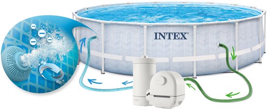 Intex - 26746NP - Kit piscine chevron rond ø 4,88x 1,22m