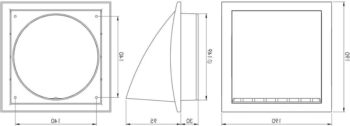 Ventilatierooster Deksel - Externe Ontluchter - Luchtstroom Beheren - Zwaartekrachtklep Bescherming - 150 mm Spon - Bruin