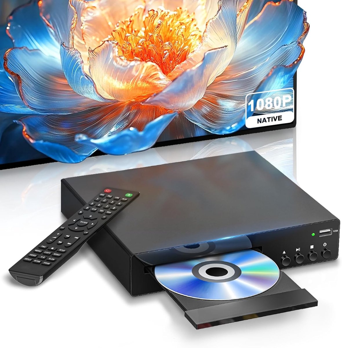 Compacte DVD Speler met HDMI - Full HD 1080P DVD Player - Regiovrij - USB Aansluiting - Geschikt voor Smart TV en Geluidssysteem