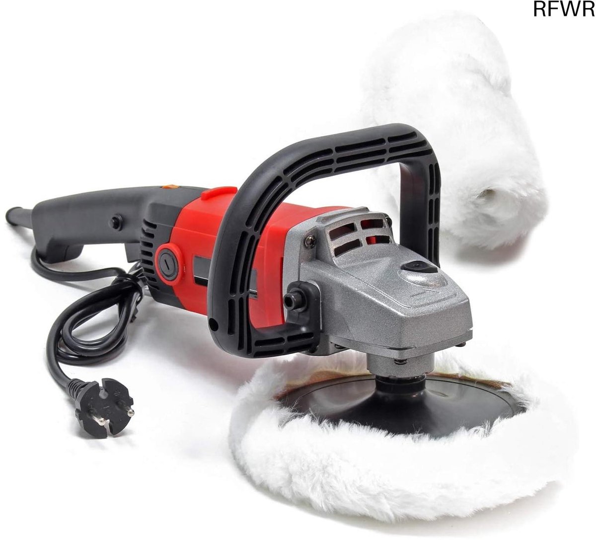 Polijstmachine 1200W - Schuurmachine Waxer - Auto Lak Verfraaien - 6 Snelheden Instelbaar - Ø180 mm Schijf - Grijs