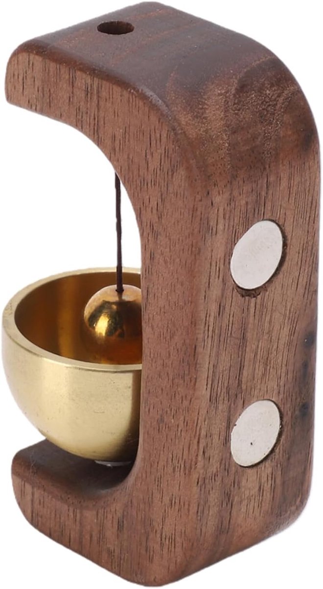 Magnetische Deurbel - Houten Bel - Horeca Gebruik - Vintage Design - 4 Stuks - Hout Metaal — afbeelding 5