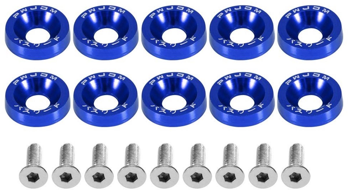 Dailygoods- Schroefpakking M6 - Roestvrij Staal - Platte Ronde Pakking - Auto Accessoire - Decoratieve Schroef - Geschikt voor Kentekenplaat - Schroefring