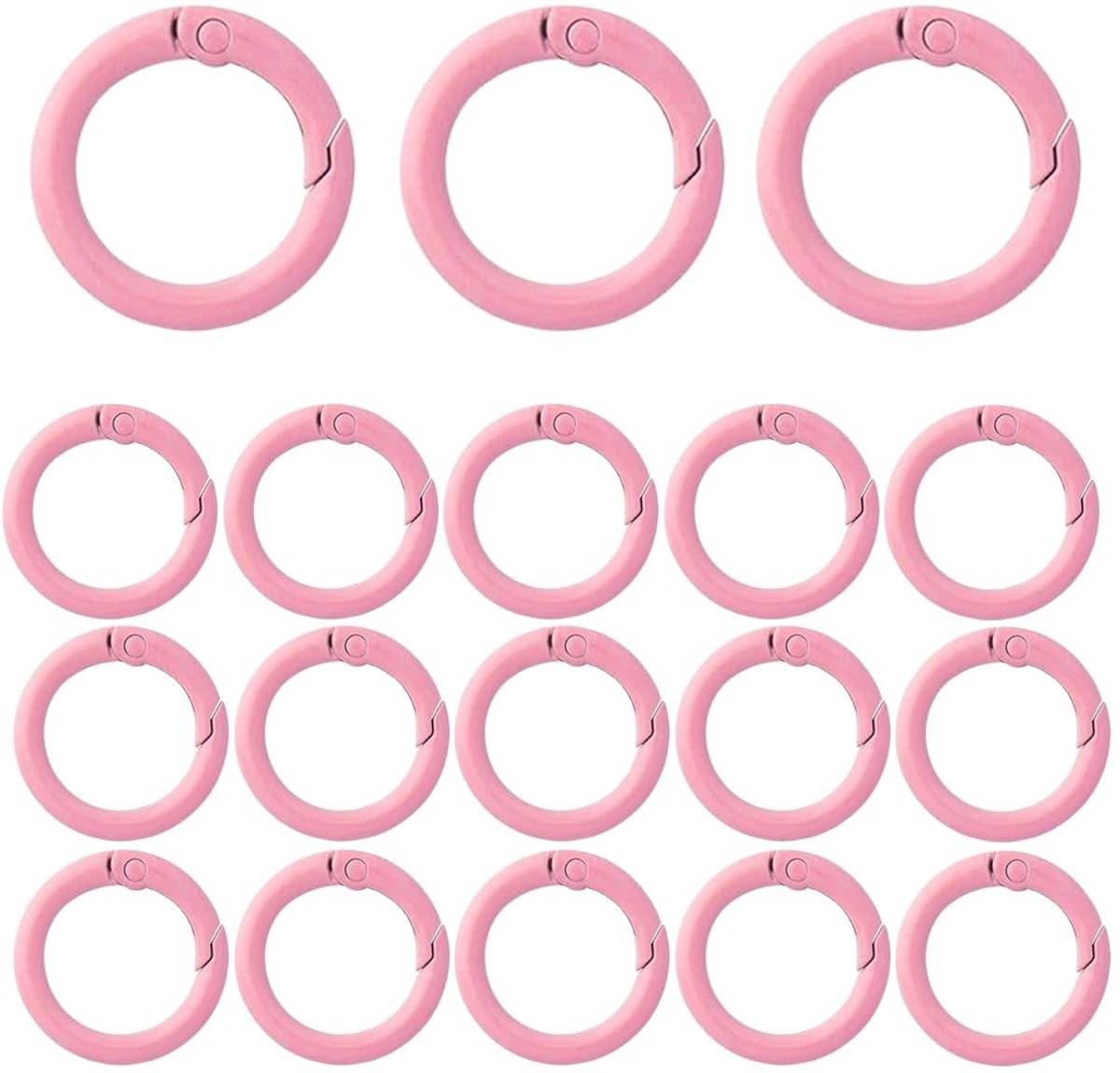 Dailygoods- Karabijnhaak 18 Stuks - Ronde Karabijnringen - Sleutelsluitingen - Veersluitingen - Reserveonderdelen - Duurzaam/Roestbestendig - Haak