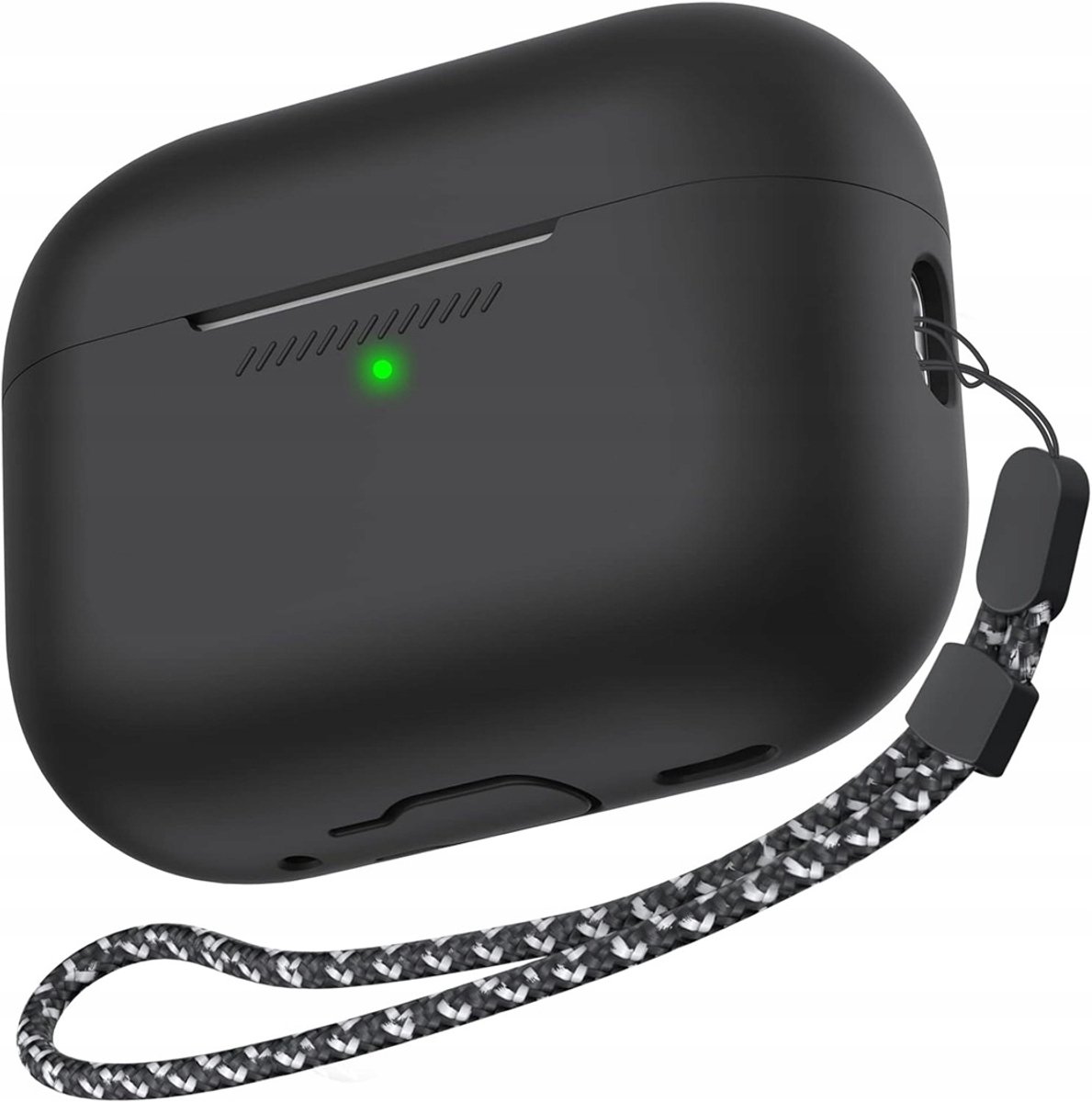 AhaStyle Siliconen Hoesje met Bandje voor AirPods Pro 2 - Zwart
