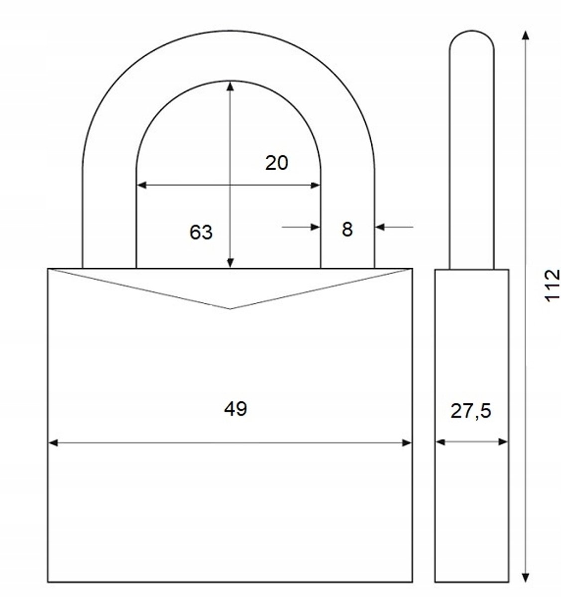 ABUS Beugelslot 70/45HB63 - Eén sleutelsysteem