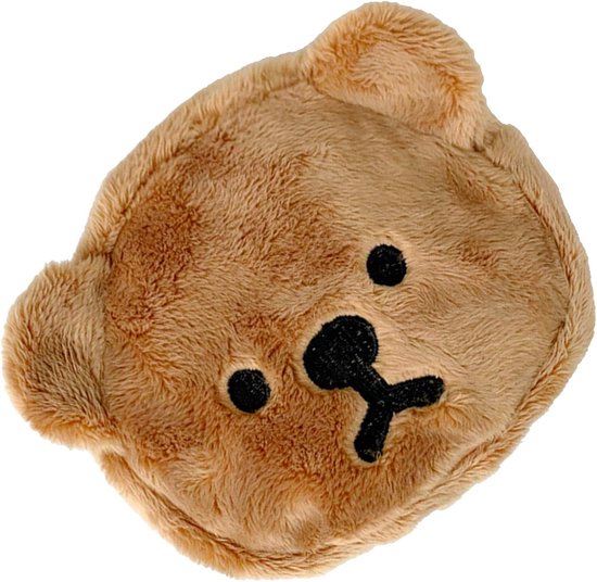 Pluche Portemonnee - Muntzakje Beer - Kleine Spullen Dragen - Zacht Pluche Materiaal - 14 x 12 cm - Koffie — afbeelding 4