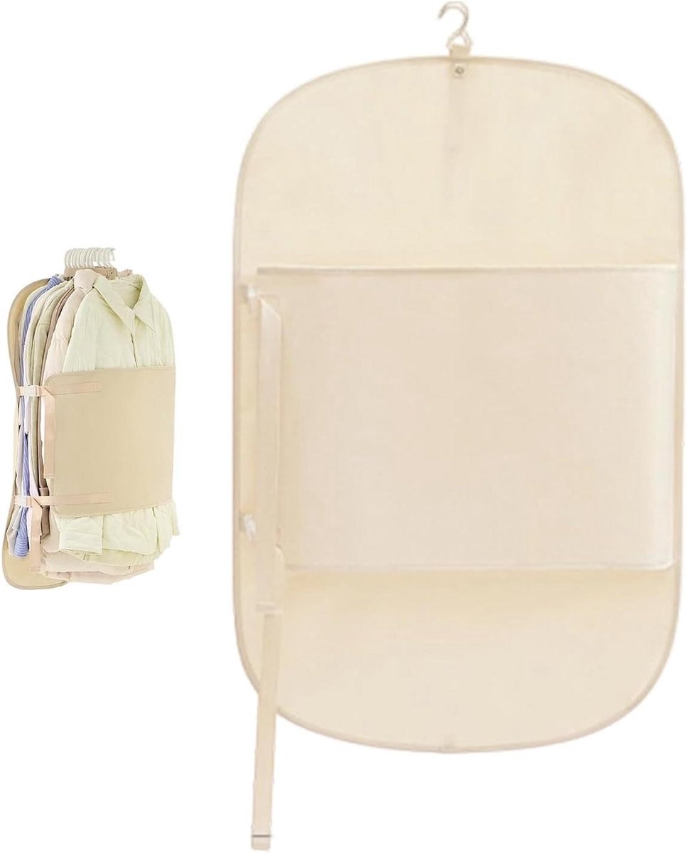 Kledingzakken - Kledinghoezen - Ruimte Besparen - Verstelbare Compressie - 90 x 58 cm - Beige