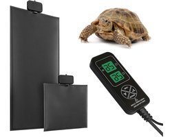 Verwarmingskussen Terrarium - Warmtemat Reptiel - Dierenwelzijn Creëren - Instelbare Temperatuur - 50°C Maximaal - Zwart
