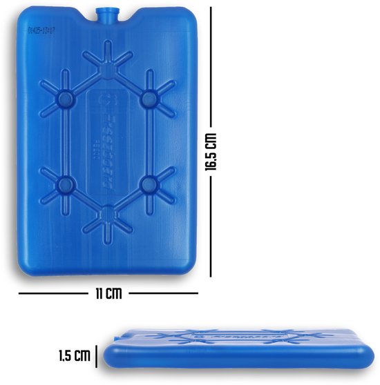 DULA platte koelelementen voor koelbox en koeltas - Freezeboard blauw plat - 2 stuks - 200 gram - 11 x 16.5 x 1.5 cm van DULA — afbeelding 2
