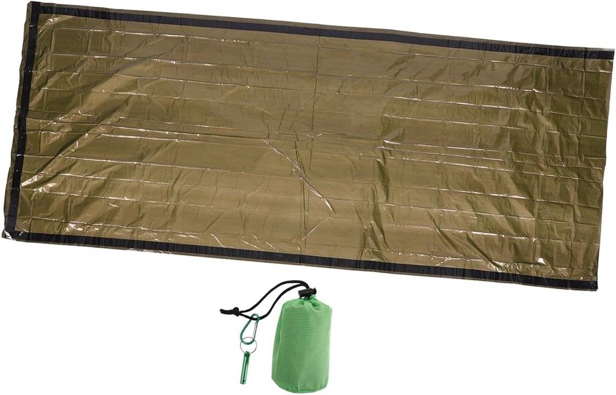 Kampeerslaapzak - Nooddeken - Buitenactiviteiten - Lichtgewicht en compact - 210x91cm - Groen