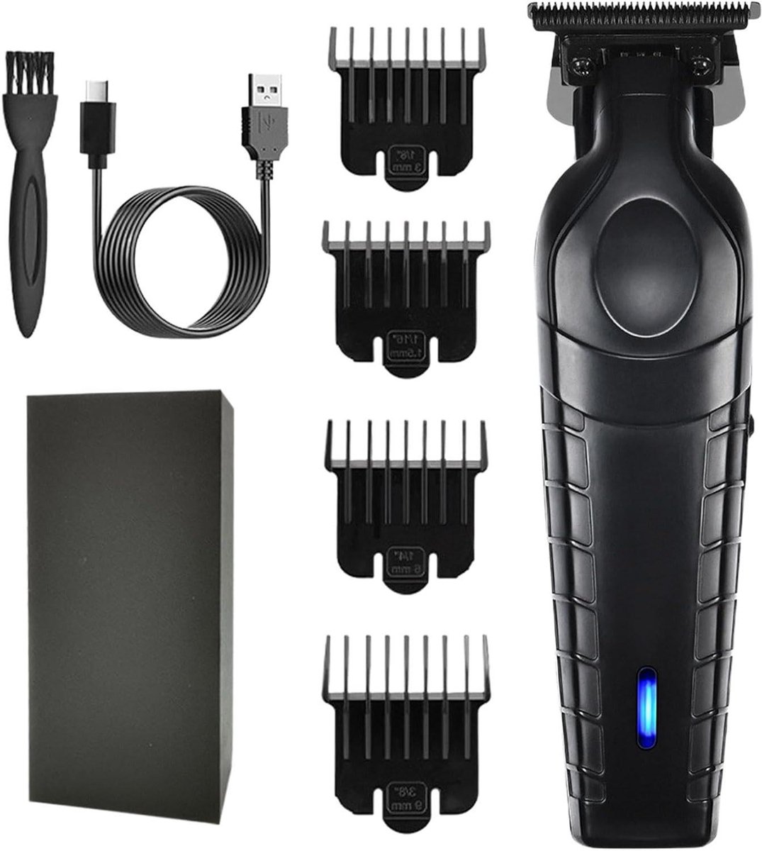 Herentrimmer - Precisie trimmer - Stijlvol uiterlijk - Zero Gapped kop - 4x opzetkammen - Zwart
