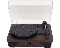 Retro Platenspeler, 3 Snelheden 33/45/78 RPM voor 7in/10in/12in Vinylplaten Draadloze draaitafel LP-speler Bluetooth-speler, ingebouwde stereoluidsprekers, 3,5 mm/0,1 inch AUX-ingang