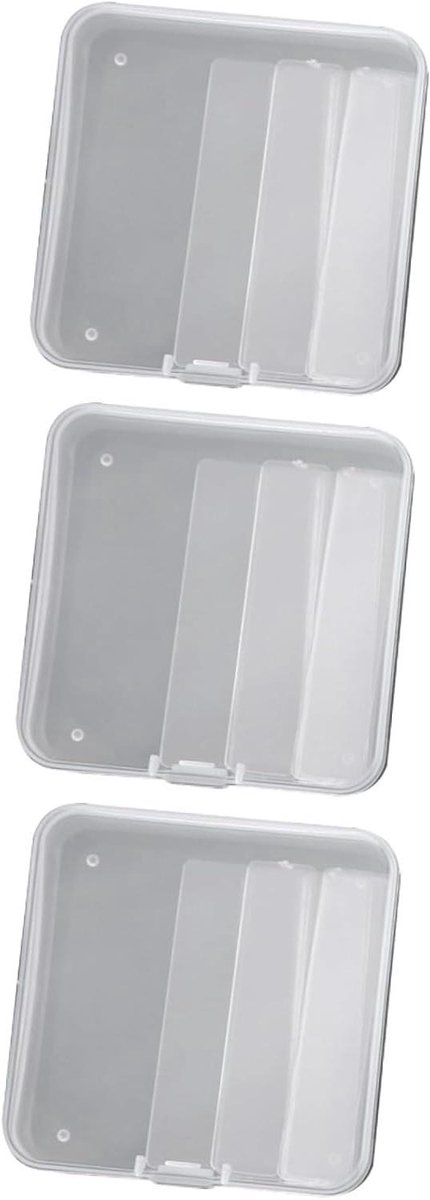 Opbergdoos Nepnagels - Nageltips Houder - Nagels Organiseren - Verticaal Bewaren - 3 Sets - Doorzichtig Wit