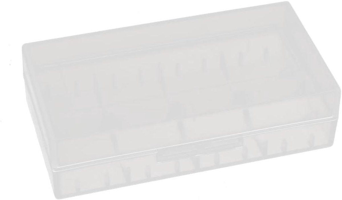 Opbergdoosje Batterijen - Batterijhouder Organizer - Batterijen Opbergen - In elkaar te schuiven - 77x40x20 mm - Transparant