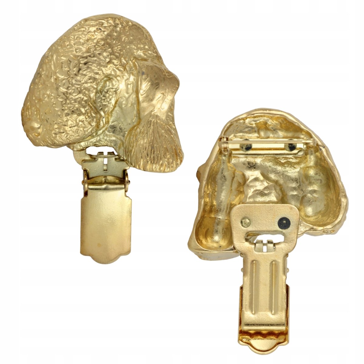 Gouden Bedlington Terrier Brosche met Startnummer Clip