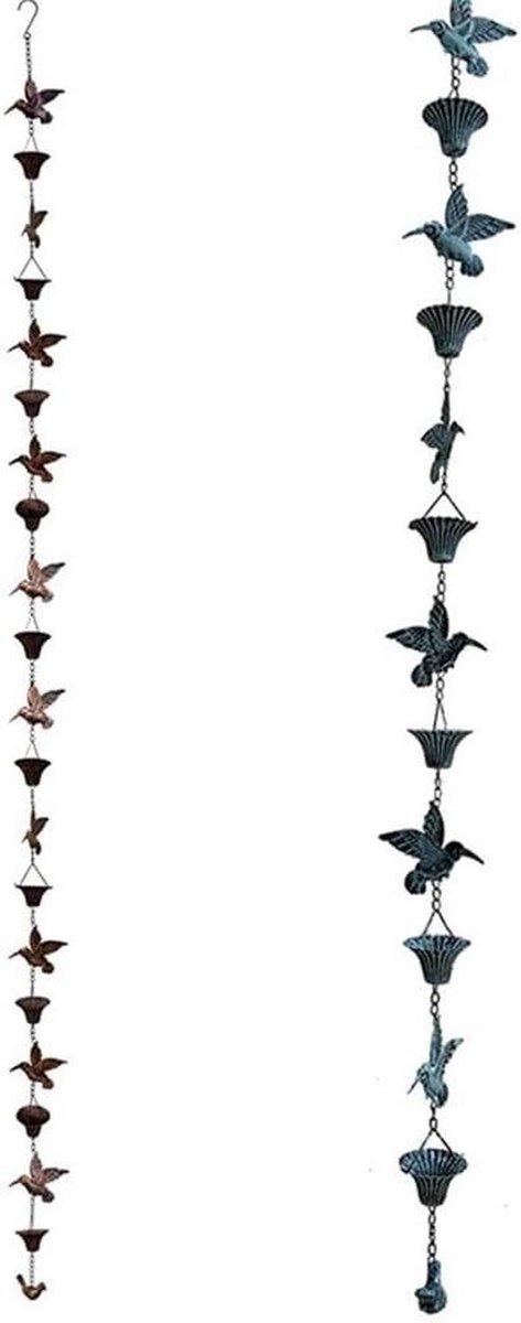 Metalen regenketting - Waterval decoratie - Buiten drainage - Roestbestendige constructie - 85 voet lang - Blauw
