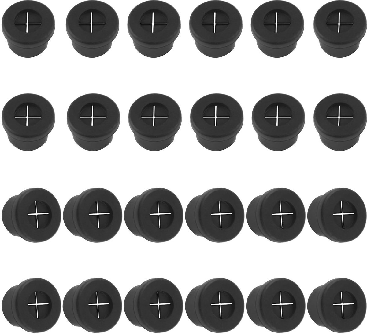 Dailygoods - 24 Stuks Rubberen Kabeldoorvoer voor Kabelbeheer