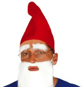 Kabouter/dwergen puntmuts - 54 cm - polyester - rood - voor volwassenen - verkleden