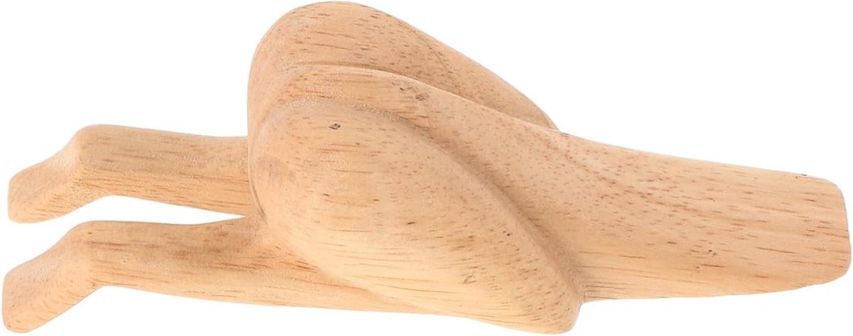 Houten Deurstopper - Decoratieve Stopper - Bescherming Interieur - Grappig Design - 15 cm Lengte - Beige
