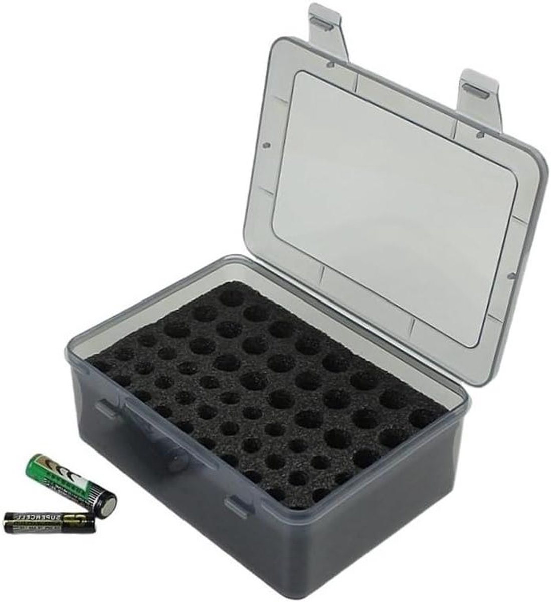 Batterij Opslag - Container Organizer - Batterijen Sorteren - Vocht Dicht - 10x10x10 mm - Zwart