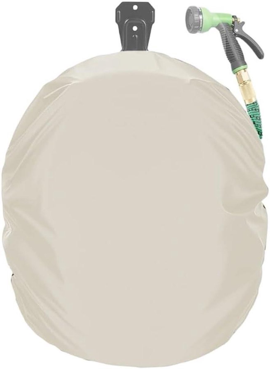 Slanghaspel Cover - Hose Reel Beschermhoes - Tuin Netjes Houden - Dubbellaags Oxford Doek - 51x56x21cm - Gebroken Wit