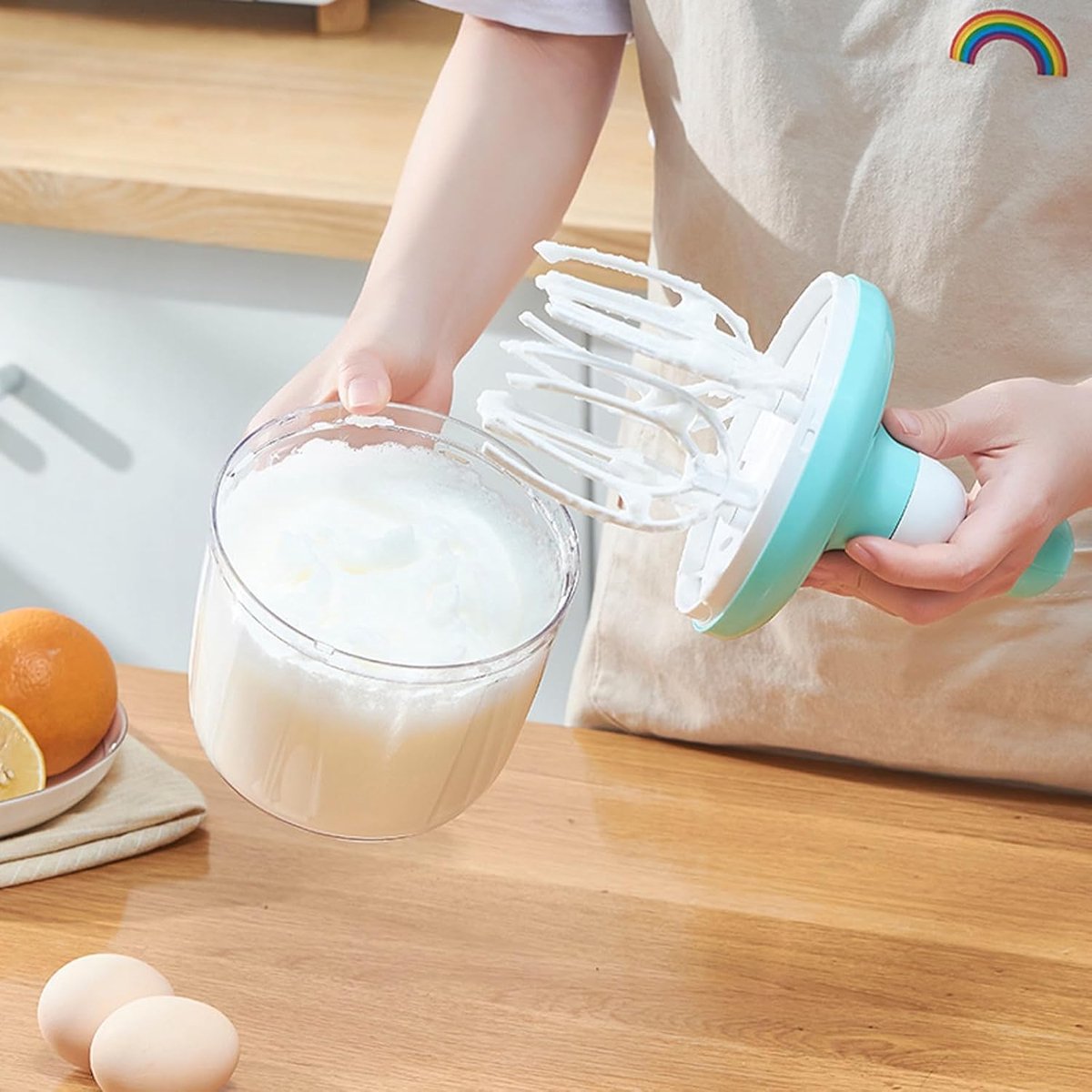 Handmatige Eierklopper - Keuken Mixer - Moeiteloos Mixen - Ergonomische Handgreep - 460 Gram - Groen