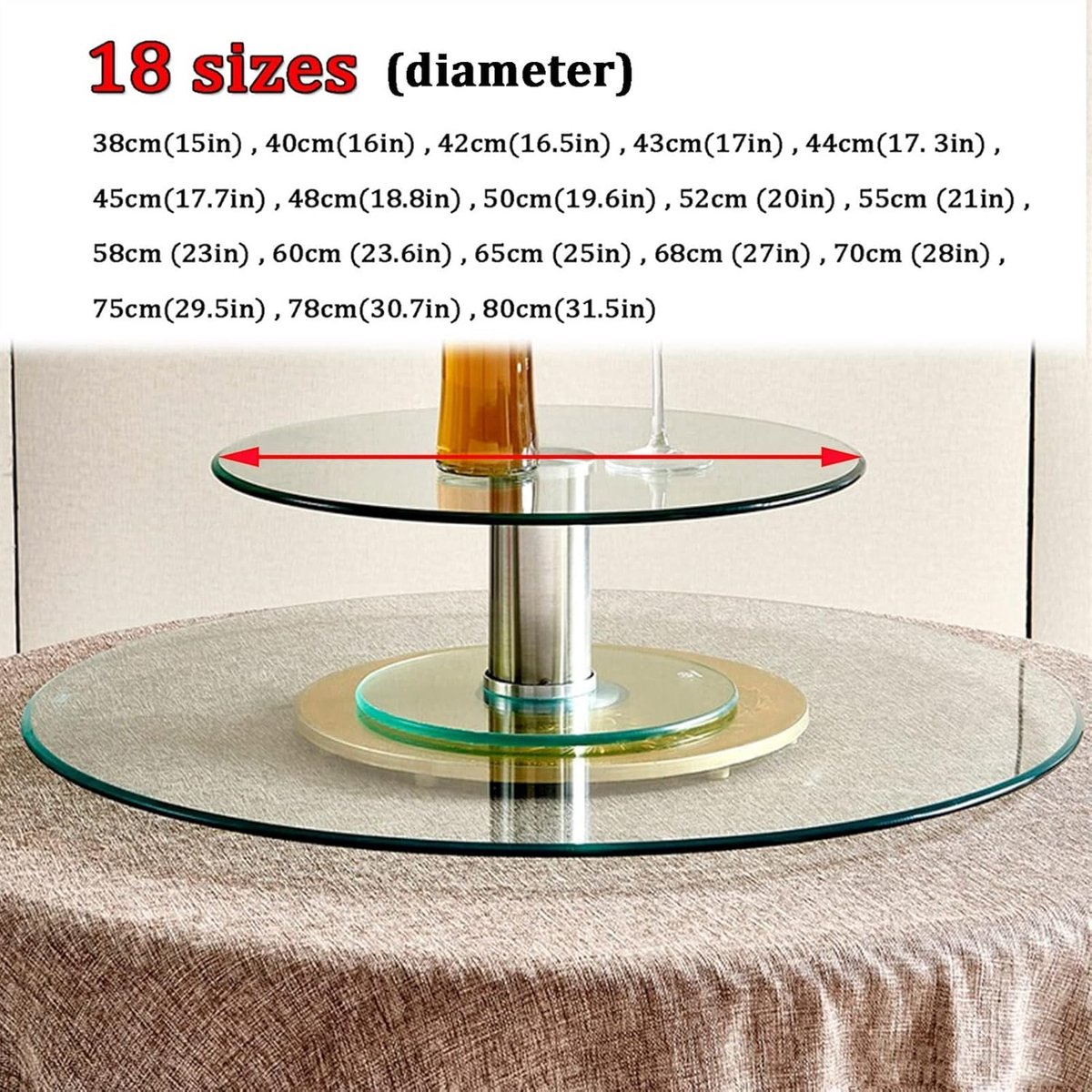 Glazen Tafelblad - Tafelbeschermer - Eetkamer Beschermen - Gehard Veiligheidsglas - 55 cm Rond - Transparant