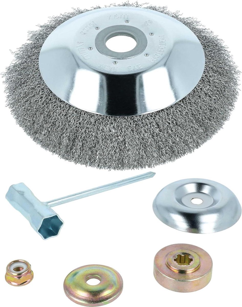 Onkruidborstel - Metaalborstel Bosmaaier - Voegen Schoonmaken - Zachte Staaldraden - M10 - Zilver