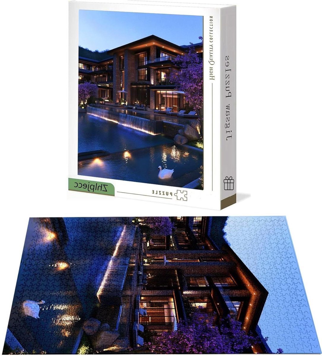 Houten Puzzel - 4000 Stukjes - Ontspanning Thuis - Met Poster - 141x87 cm - Multicolor