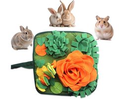 17,7 Inch Konijnen Snuffelmat - Interactief Puzzelspeelgoed - Voermat - Geschikt voor Kleine Huisdieren en Jonge Dieren