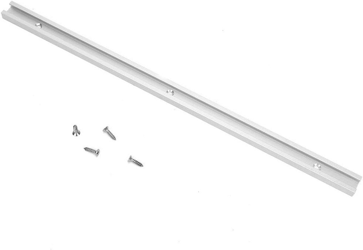 Verstekbaan Aluminium - T-sleuf mal - Houtbewerking Precisie - Geëxtrudeerd profiel - 400mm - Zilverkleurig